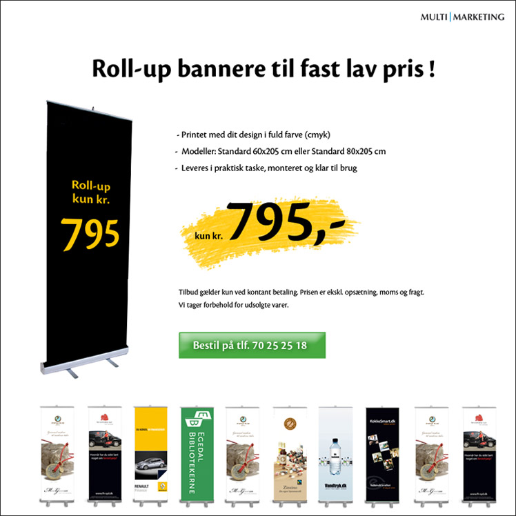 Roll-up-bannere til fast lav pris